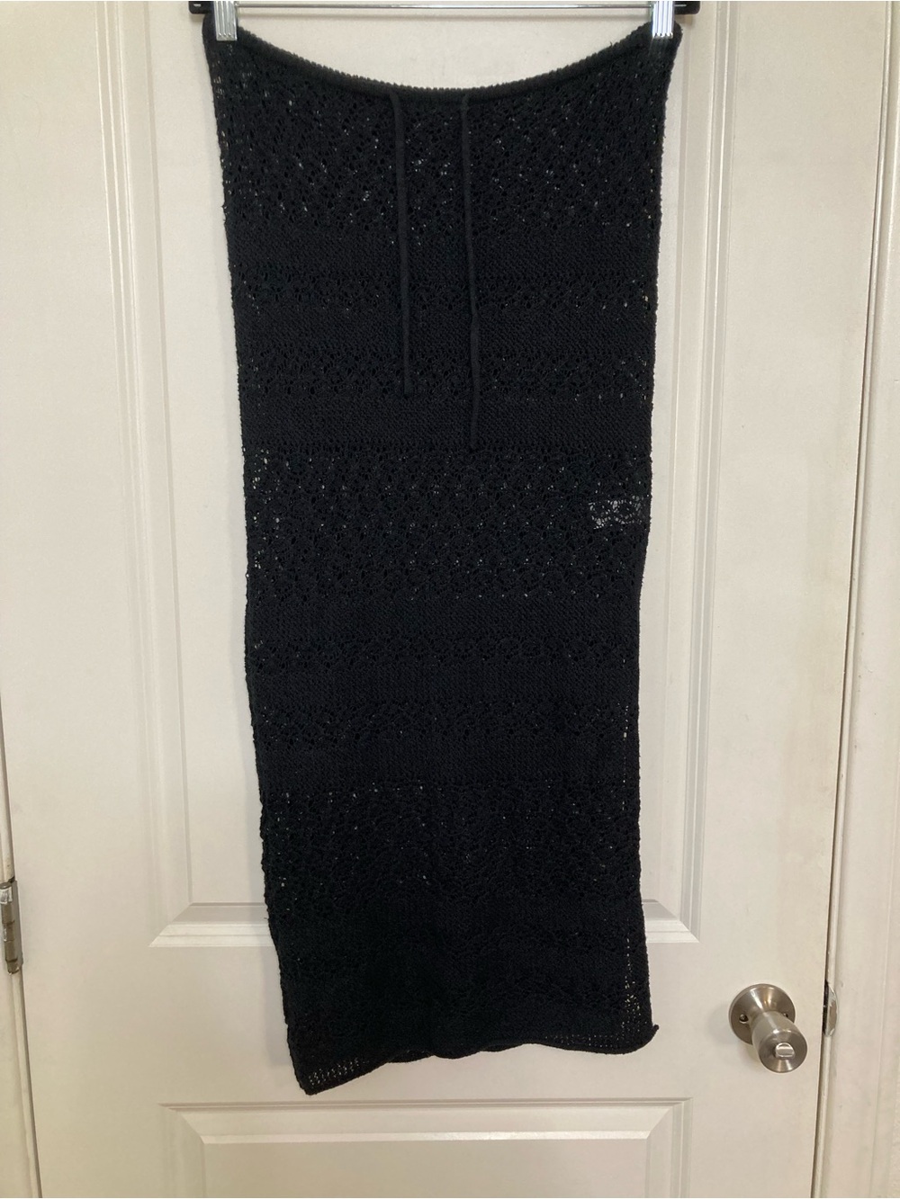 Wild Fable Black Crocheted Skirt Size S Pull On Tie Whimsygoth Witchy Coastal